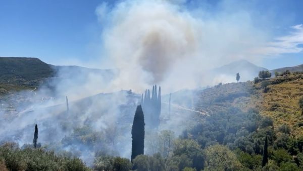 Φωτιά στην Κεφαλονιά: Ενισχύθηκαν οι δυνάμεις της Πυροσβεστικής – Εκκενώνεται οικισμός