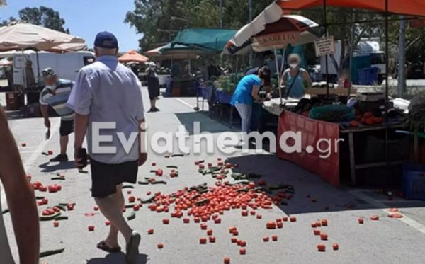 Ερέτρια: Βίντεο με χαμό σε λαϊκή αγορά μετά από έφοδο του ΣΔΟΕ – Έξαλλος παραγωγός