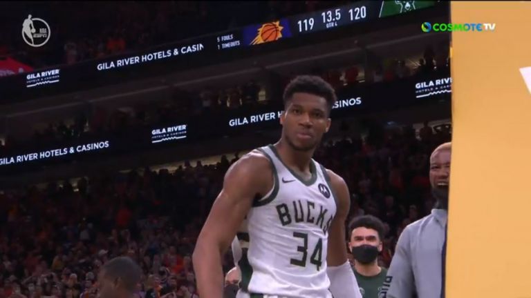 Η φάση του αγώνα: Κλέψιμο του Χόλιντεϊ και alley oop του Αντετοκούνμπο