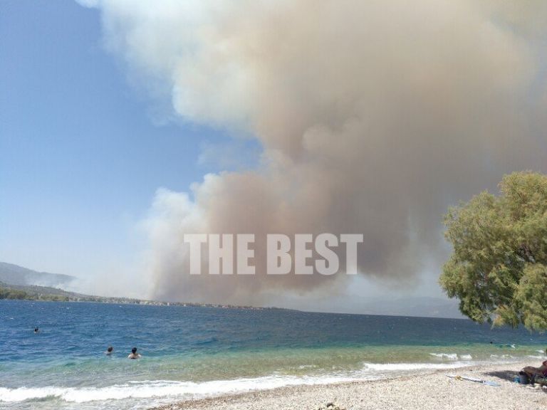 Φωτιά στην Αχαΐα – Σκάφη του Λιμενικού μετέφεραν πολίτες – Εκκενώνεται ξενοδοχείο