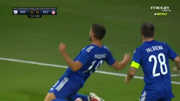 Σούπερ ασίστ Βαλμπουενά και ο Μασούρας κάνει το 1-0 για τον Ολυμπιακό
