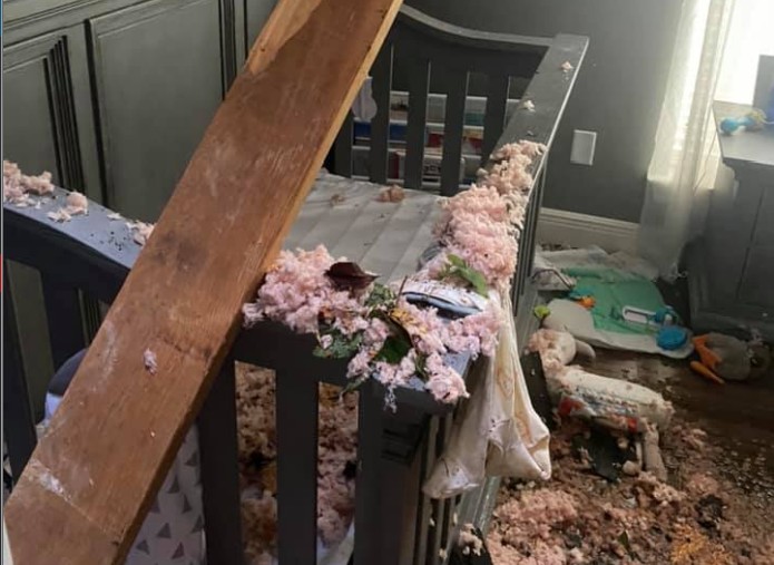 Σοκαριστικό βίντεο: Γιγάντια βελανιδιά γκρεμίζει το δωμάτιο μωρού που κοιμάται