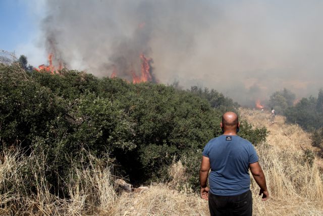 Συνεχίζουν να επιχειρούν ισχυρές πυροσβεστικές δυνάμεις στην περιοχή Κάζα στα Βίλια -Σε ύφεση η πυρκαγιά