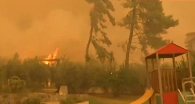 Φωτιά στην Εύβοια - «Χάνεται» η μάχη για το Πευκί - Καίγονται σπίτια