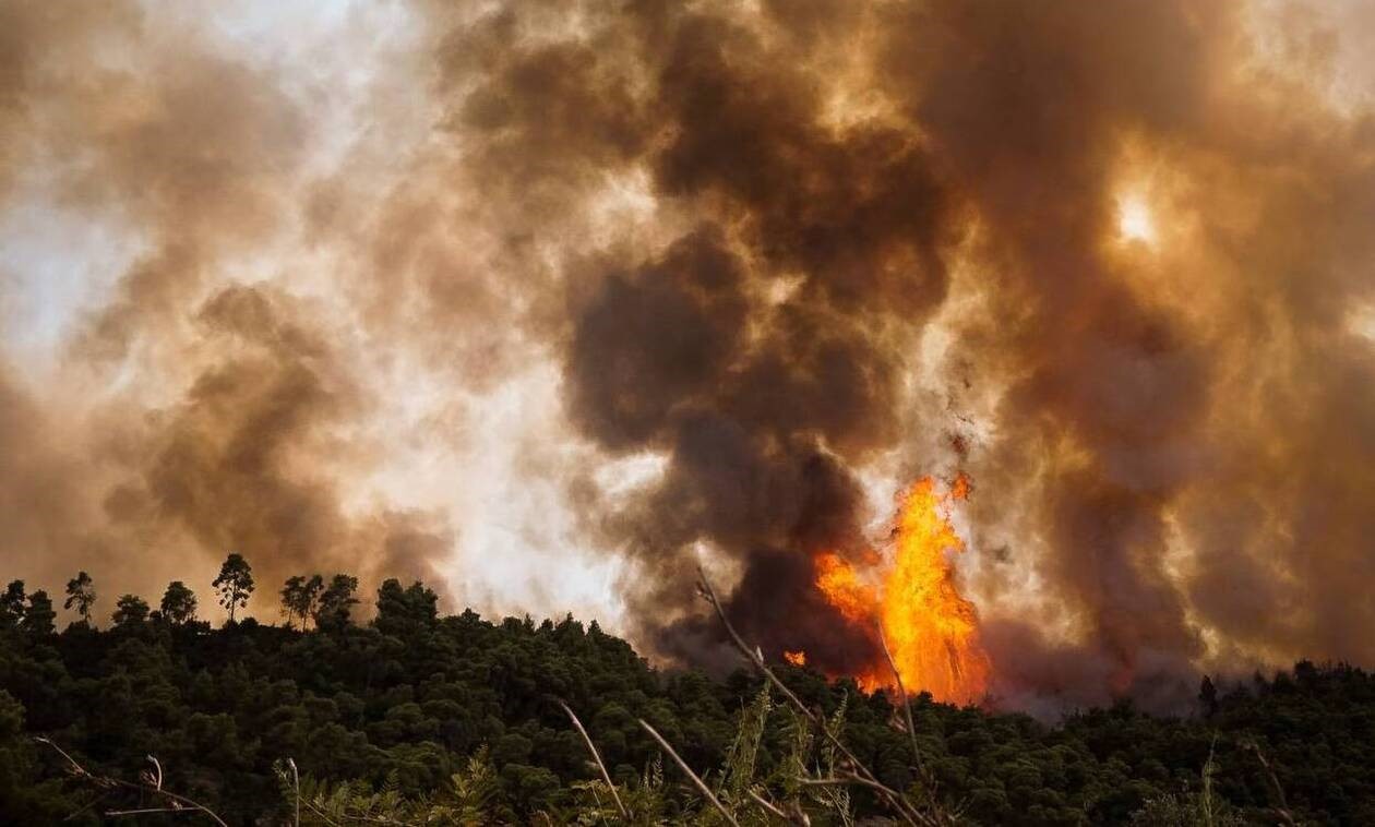 Φωτιά στην Εύβοια - Εντολή εκκένωσης της Λίμνης - Μήνυμα από το 112