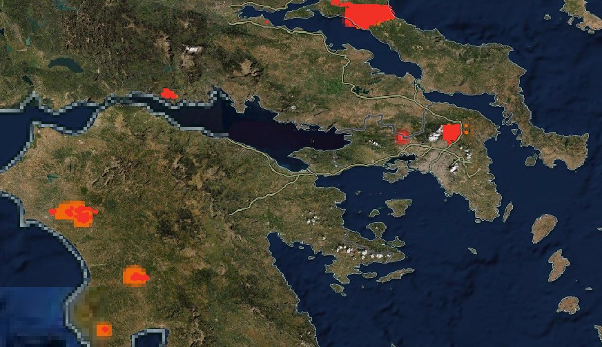 Η Ελλάδα φλέγεται - Απίστευτη απεικόνιση της NASA με τις πυρκαγιές