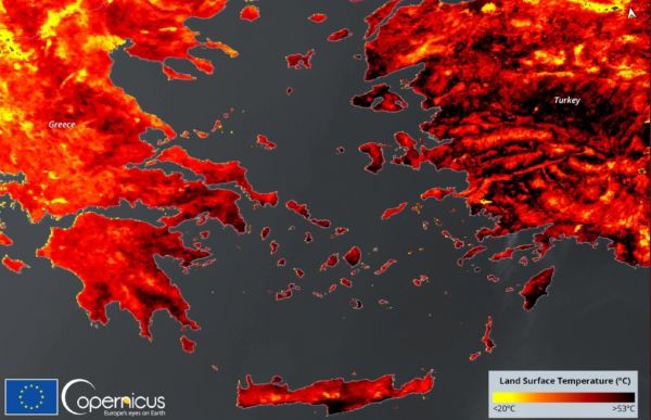 Καύσωνας – Μέχρι 53 βαθμούς η θερμοκρασία εδάφους στην Ελλάδα