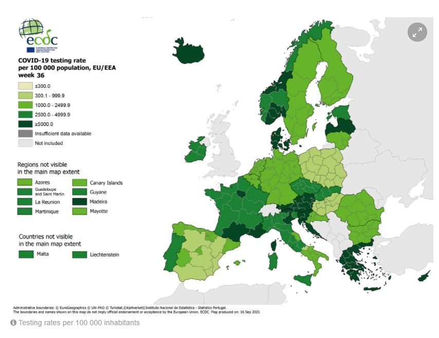 Χάρτης ECDC – Στο «πορτοκαλί» όλη η Ελλάδα