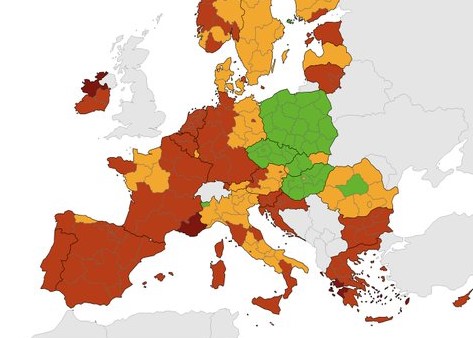 Χάρτης ECDC - Ποιες περιοχές της Ελλάδας βρίσκονται σε «βαθύ κόκκινο»