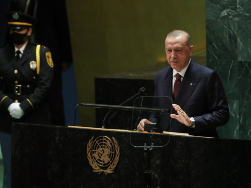 Erdogan lays out views on Cyprus Problem, Mediterranean, Aegean at UN General Assembly