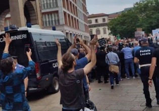 Ιταλία – Ένταση σε διαδήλωση 1.500 αντιεμβολιαστών στο Μιλάνο για το πράσινο πάσο