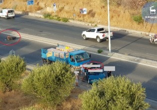 Ρόδος – Oδηγός μοτοσικλέτας κατέληξε στην οροφή αυτοκινήτου μετά από σύγκρουση