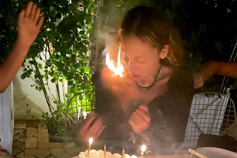 Πασίγνωστη παρουσιάστρια πήγε να σβήσει τα κεριά στην τούρτα της και... λαμπάδιασε