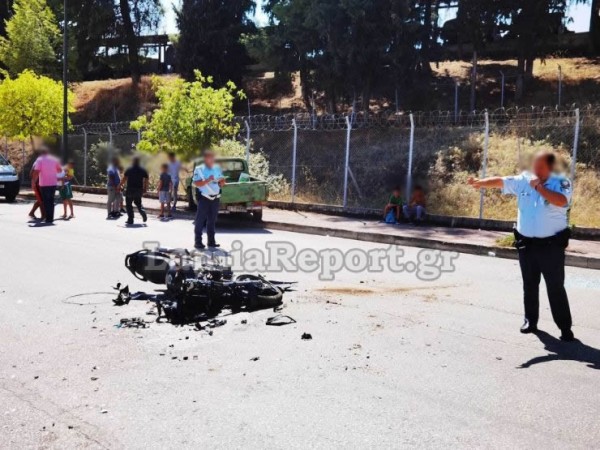 Λαμία – Σοβαρό τροχαίο – Μηχανάκι συγκρούστηκε με αγροτικό