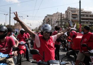 Efood – Η μεγαλύτερη πορεία που έκαναν ποτέ οι διανομείς (δείτε βίντεο) – 24ωρη απεργία την Παρασκευή