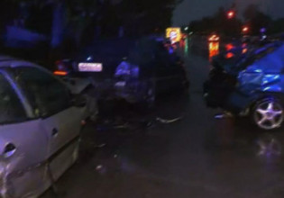 Θεσσαλονίκη – Σοβαρό τροχαίο – ΙΧ έπεσε πάνω σε σταθμευμένα οχήματα