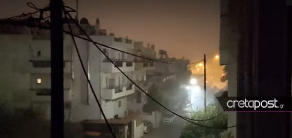 Κακοκαιρία «Μπάλλος» – Ισχυρές βροχές και καταιγίδες στην ανατολική Κρήτη – Η νύχτα έγινε μέρα από τις αστραπές