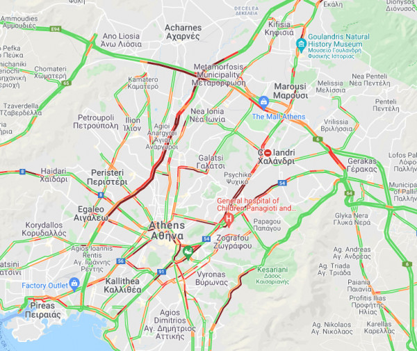 Κυκλοφοριακό κομφούζιο στην Αθήνα – Πού εντοπίζονται προβλήματα