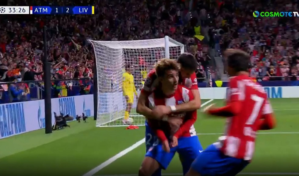 Με γκολάρα του Γκριεζμάν η Ατλέτικο ισοφαρίζει σε 2-2