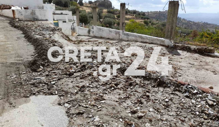 Ηράκλειο – Σπίτια πλημμύρισαν σε χωριά, στα δύο κόπηκαν δρόμοι