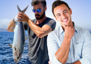 Ο Λάμπρος Βακιάρος μαγείρεψε λούτσο στα κάρβουνα για την παρέα του Fishy