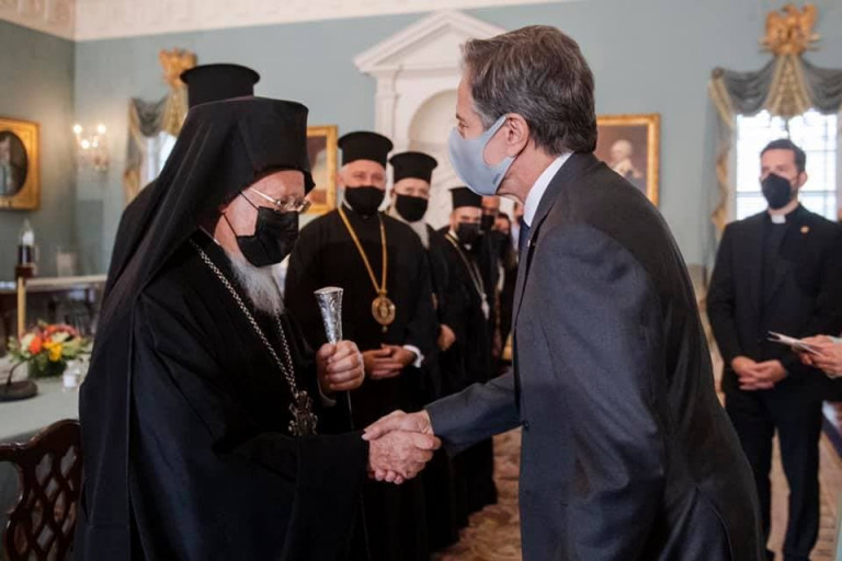 Συνάντηση Μπλίνκεν – Βαρθολομαίου – Προτεραιότητα για τις ΗΠΑ το άνοιγμα της Θεολογικής Σχολής της Χάλκης