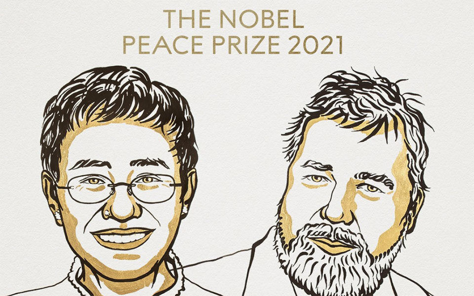 Νόμπελ Ειρήνης 2021 - Απονεμήθηκε σε δύο δημοσιογράφους
