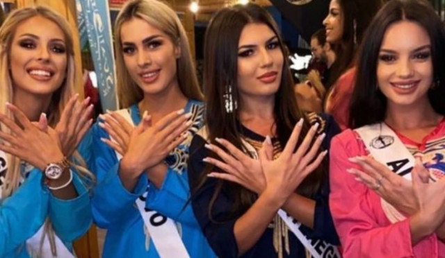 Θύελλα προκαλεί η Μις Σερβία - Σχημάτισε το σύμβολο της Μεγάλης Αλβανίας στον Miss Intercontinental