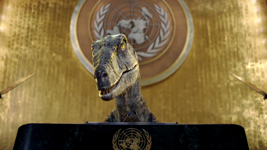 Ένας… δεινόσαυρος προειδοποιεί τον ΟΗΕ για την κλιματική κρίση – «Γνωρίζω ένα δύο πράγματα για τον αφανισμό»