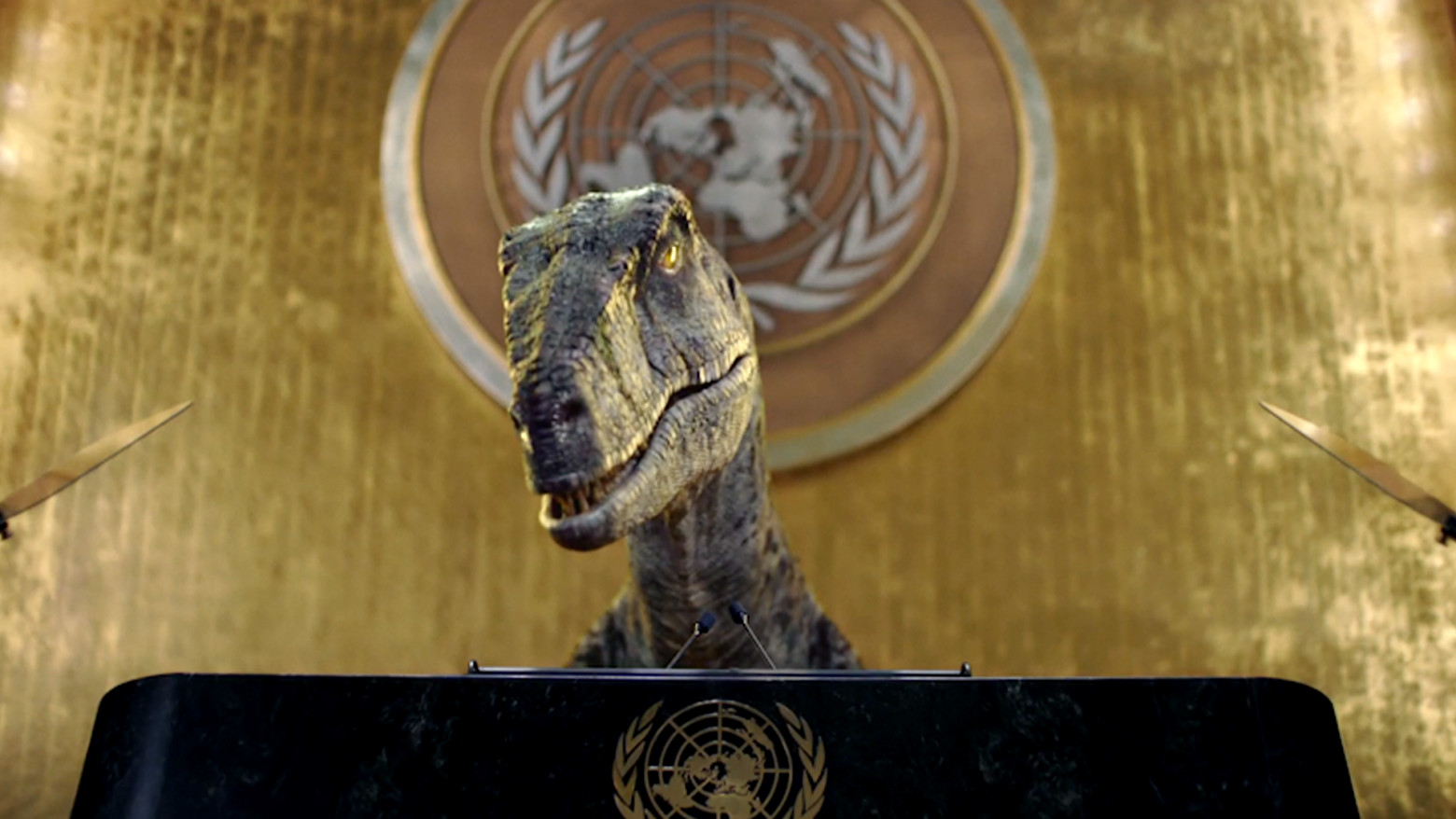 Ένας... δεινόσαυρος προειδοποιεί τον ΟΗΕ για την κλιματική κρίση - «Γνωρίζω ένα δύο πράγματα για τον αφανισμό»