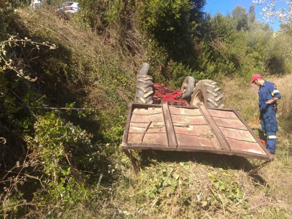 Σπάρτη – Χωρίς τις αισθήσεις του άνδρας που καταπλακώθηκε από τρακτέρ