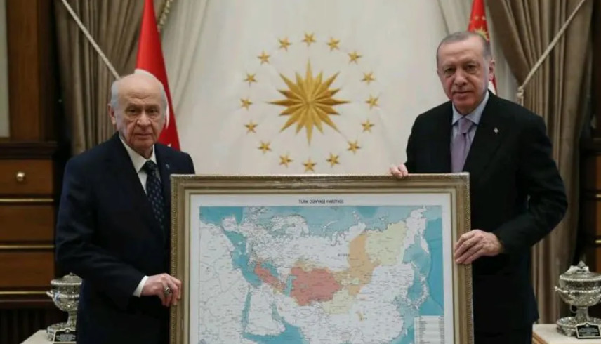 Neo-Ottoman dreams: Erdogan, Bahceli display map of ‘Turkish world’ with Thrace, Cyprus
