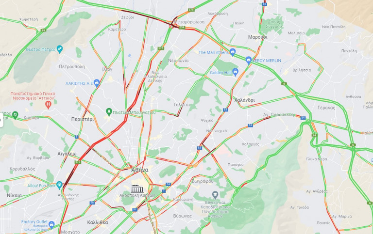 Κίνηση – Μποτιλιάρισμα στον Κηφισό – Πού εντοπίζονται προβλήματα