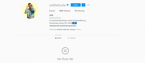 Snik: Έσβησε όλες τις φωτογραφίες από το Instagram του