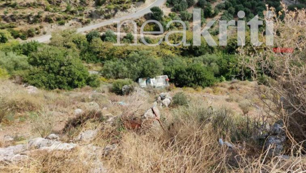 Ηράκλειο – Θανατηφόρο τροχαίο – Ηλικιωμένος έπεσε με το αγροτικό του σε γκρεμό