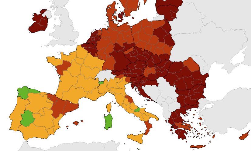 ECDC – Στο «κόκκινο» όλη η Ελλάδα [χάρτες]
