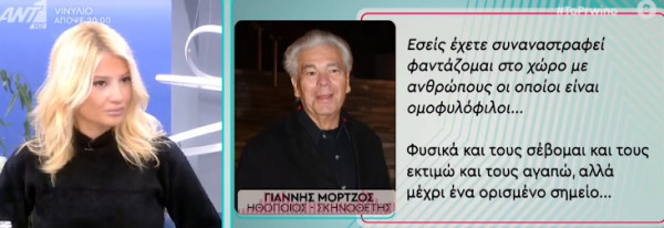 Γιάννης Μόρτζος – «Φυσικά και τους σέβομαι τους ομοφυλόφιλους, αλλά μέχρι ένα ορισμένο σημείο…»