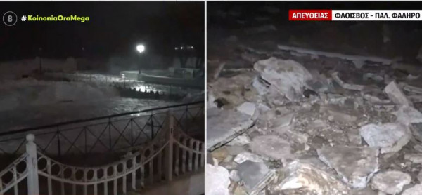 Κακοκαιρία – Καταστροφές και στον Φλοίσβο του Παλαιού Φαλήρου