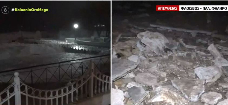 Κακοκαιρία – Καταστροφές και στον Φλοίσβο του Παλαιού Φαλήρου