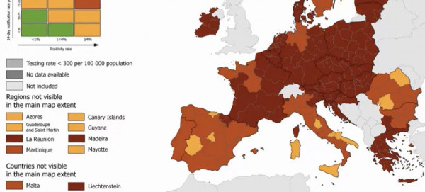 ECDC – Δείτε πως «κοκκίνισε» όλη η Ευρώπη μέσα σε τρεις μήνες