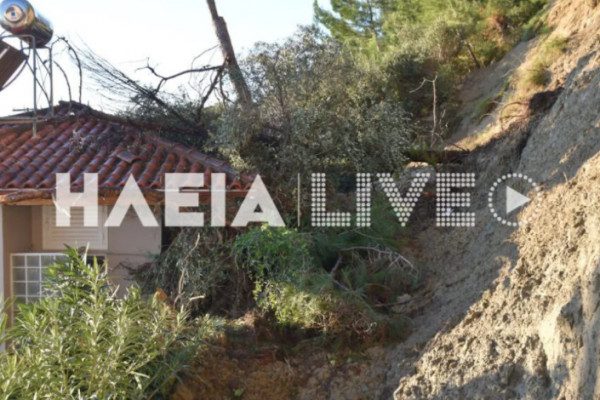 Ηλεία – Κατολίσθηση στο Κατάκολο – Δέντρο προσγειώθηκε πάνω σε σπίτι