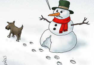 Αρκάς – Το χιουμοριστικό σκίτσο για την επέλαση του χιονιά