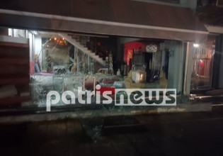 Αμαλιάδα – Αυτοκίνητο «καρφώθηκε» σε βιτρίνα μετά από τρελή κούρσα