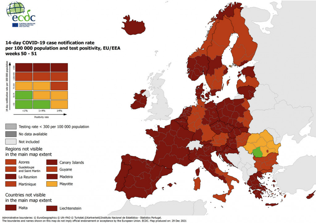 ECDC – Στο «βαθύ κόκκινο» η Ελλάδα και σχεδόν όλη η Ευρώπη – Ανέβηκε επίπεδο και ο δείκτης θετικότητας