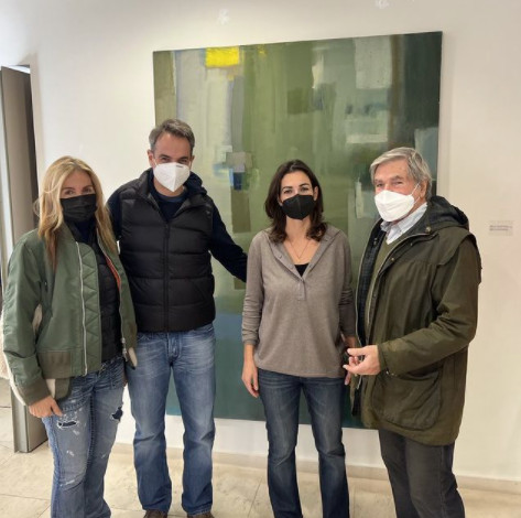 Μητσοτάκης και Μαρέβα στην Πινακοθήκη του δήμου Αθηναίων