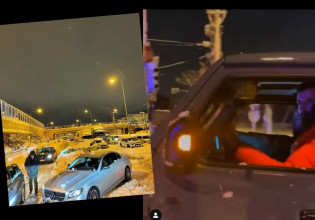 Ο Γιάννης Μπουρούσης απεγκλωβίζει κόσμο στην Αττική οδό