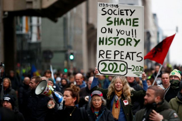 Βέλγιο: Πέμπτη κατά σειρά διαδήλωση για τα υγειονομικά μέτρα σε δύο μήνες