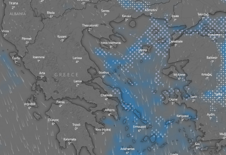Κακοκαιρία «Ελπίδα»: Δείτε live την πορεία της[Χάρτης]