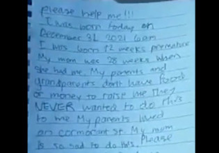 Αλάσκα – Νεογέννητο βρέθηκε εγκαταλελειμμένο στους -12 βαθμούς αγκαλιά με ένα σπαρακτικό γράμμα