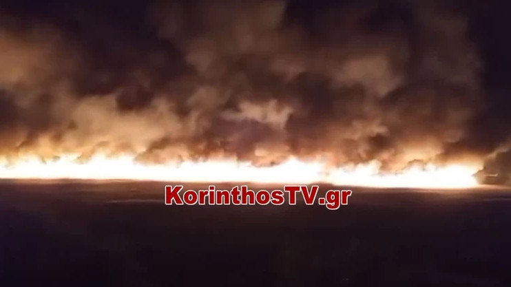 Φωτιά στη Λίμνη Στυμφαλία - Πυρκαγιά καίει ανεξέλεγκτη τον υδροβιότοπο